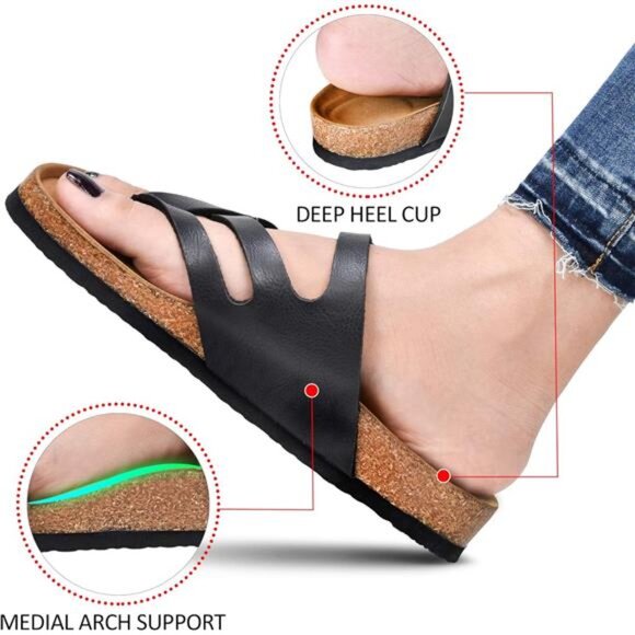 Womens Strappy Slip-On Modern Memory Foam Cushion Footbed Outdoor Adjustable - Picture 4 of 7